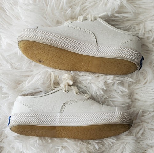 Keds Toddler Size 6.5 M Shoes Girls Boys Champion Lace Toe Cap White w/Box - Picture 11 of 18