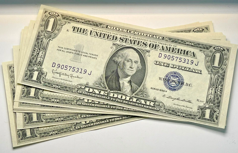 Lot of 10 Consecutive 1935-H U.S Silver Certificate Notes FR# 1618 - Image 3 of 4