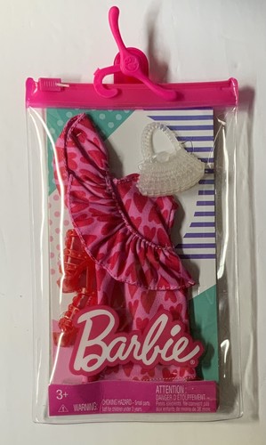 Vestido de moda Barbie paquete sobre hombro con estampado corazón - Imagen 5 de 7