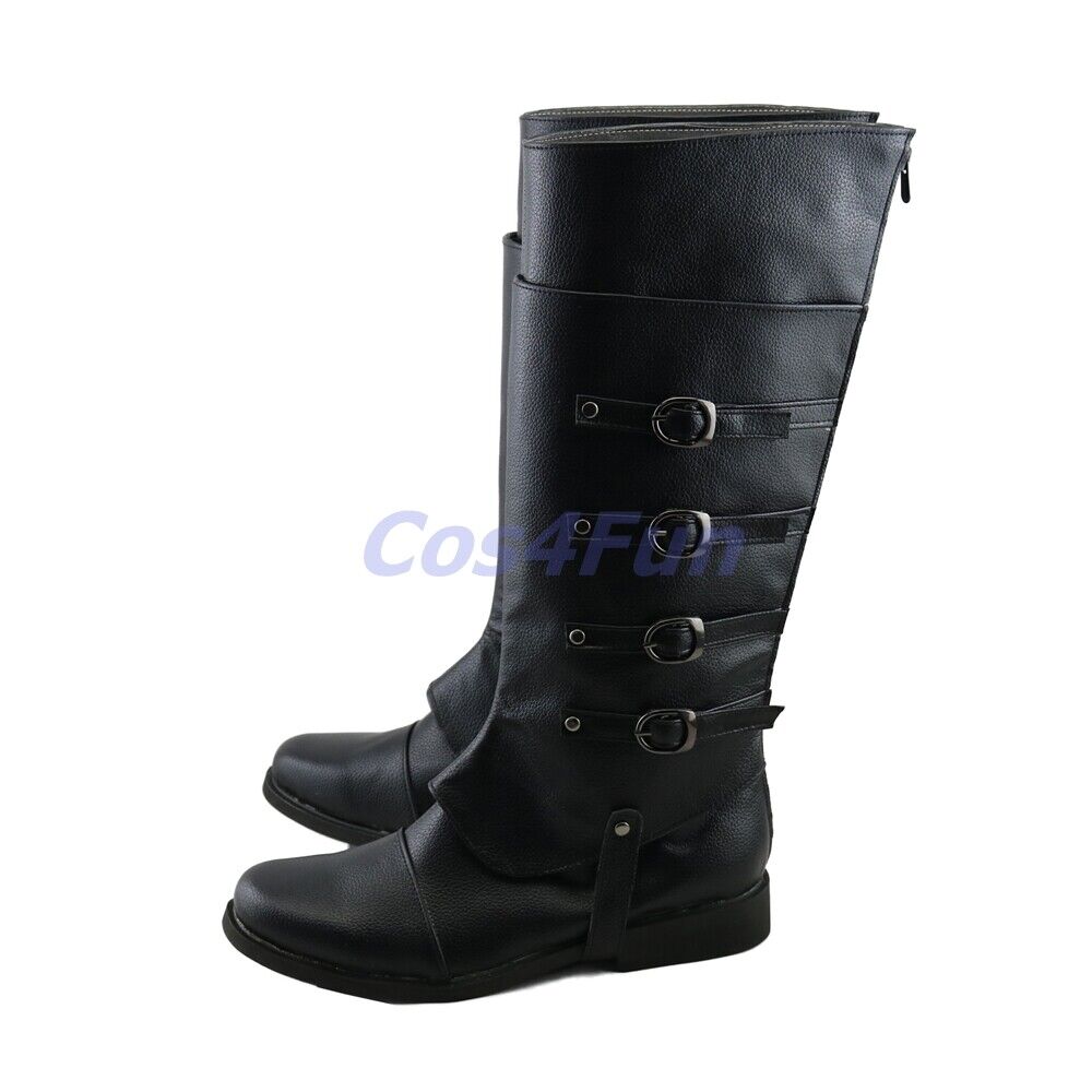 Devil May Cry 5 DMC5 Vergil Black Shoes Cosplay Boots