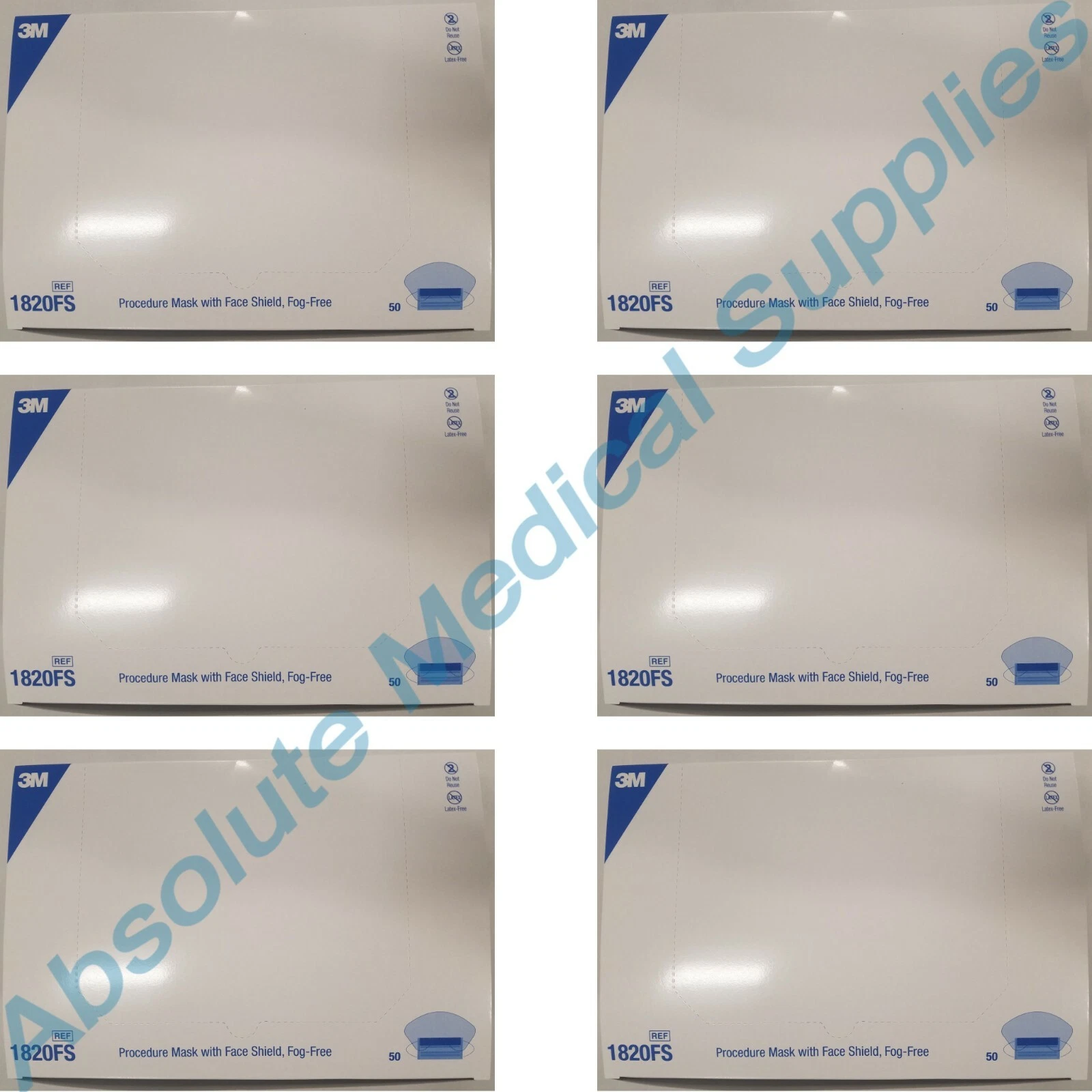 *300-Pieces* 3M Procedure Face Mask With Face Shield Fog-Free Earloops 1820FS