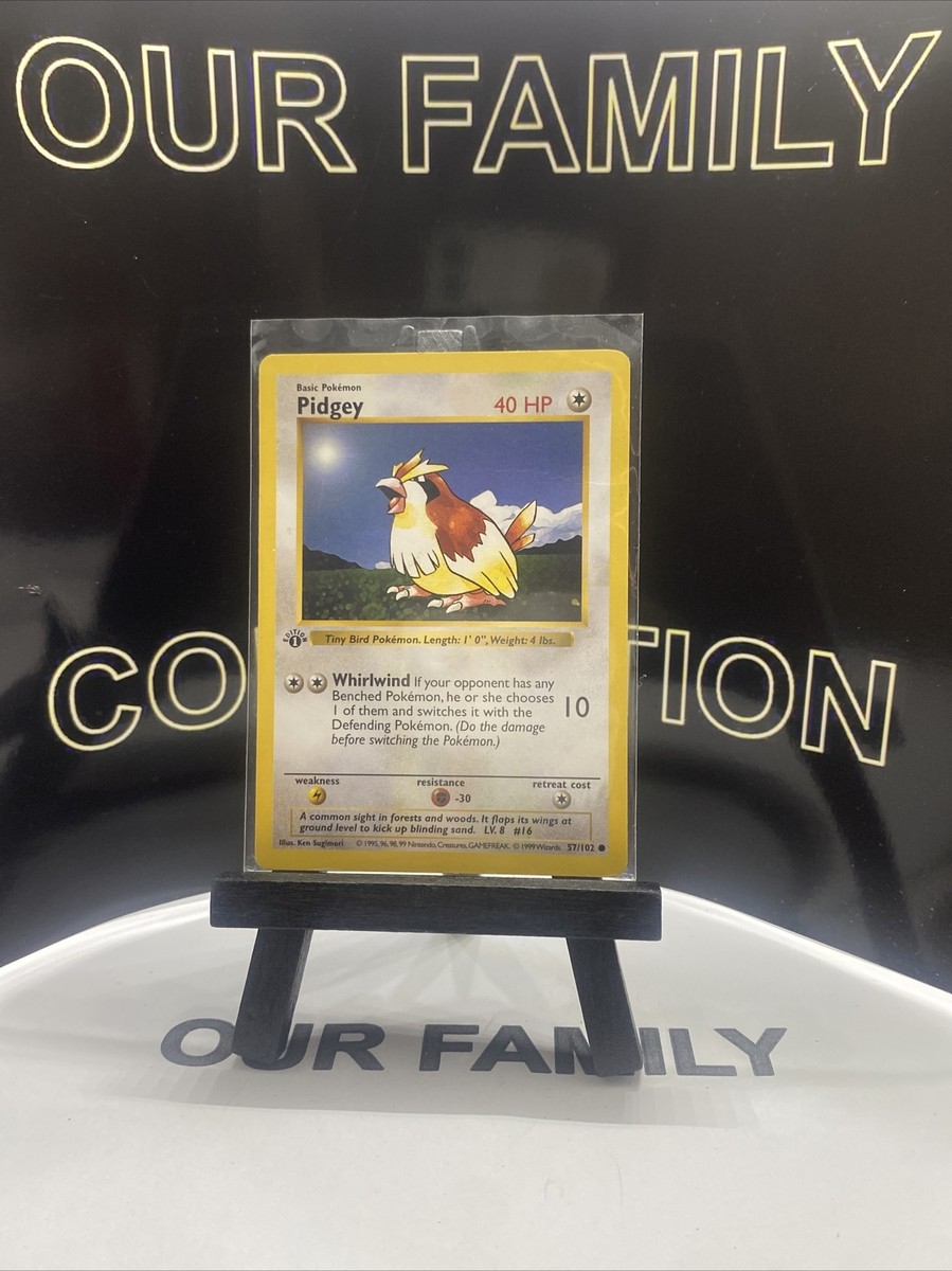 Pidgey 英語版 1st edition shadow less Pokemon Base Set PIDGEY 57/102 1st Edition Shadowless MP | eBay