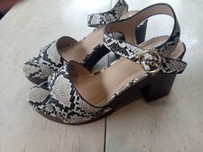 C'est 1946 Women's Size 10 Open Toe Strappy Heels Snake Print