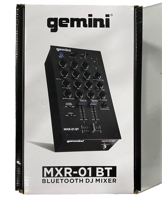 Gemini MXR-01 BT 2-Channel Professional DJ Mixer with Bluetooth Input