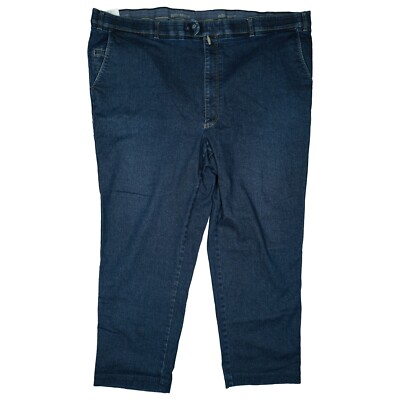 Aubi Perfect Fit Men Jeans Pants Stretch Chino Plus Size XXXL 69 W50 L28 Blue