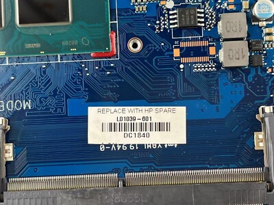 Carte Mère HP ProBook 430 G5 D'origine (DA0X8BMB6F0 REV:F L01039-601) – Pour Pièces