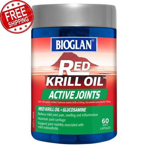Bioglan Red Krill Oil Active Joints 60 Capsules Relieve Pain