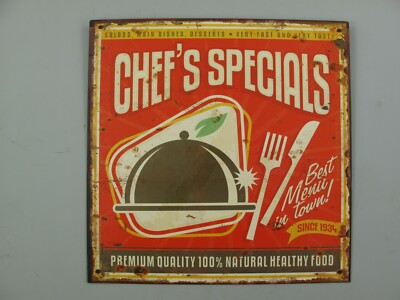 Blechschild, Reklameschild, Chef´s Specials, Kneipen Wandschild 30x30 cm