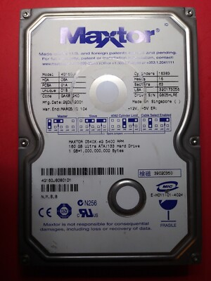 Maxtor -160GB - 4G160J8 - IDE - 3.5'' HDD - Tested & Working