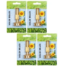4 Pieces 3" Water Hose Nozzle Spray Solid Brass Adjustable Water Flow # 099846