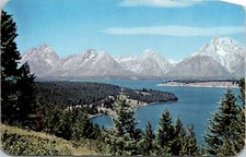 Teton Range Jackson Lake from Signal Mt. Jackson Hole Wyoming Postcard