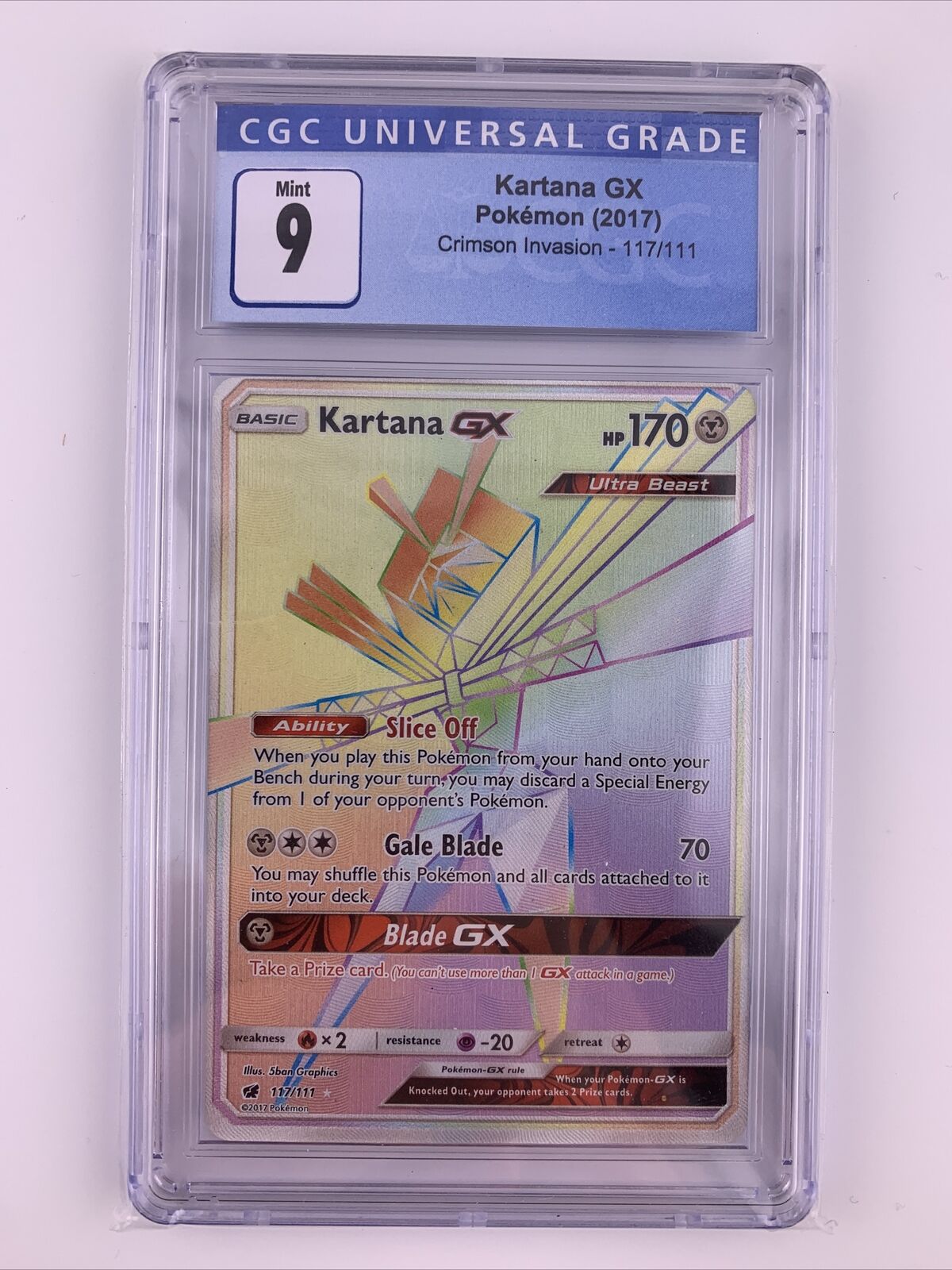 Pokémon Kartana GX Rainbow Rare Mint Condition