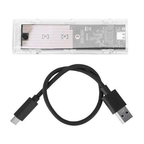 M.2 NVME PCIe NGFF SATA Dual Protocol Clear SSD Case USB3.1 Type C 10Gbps(A) - Photo 6/11