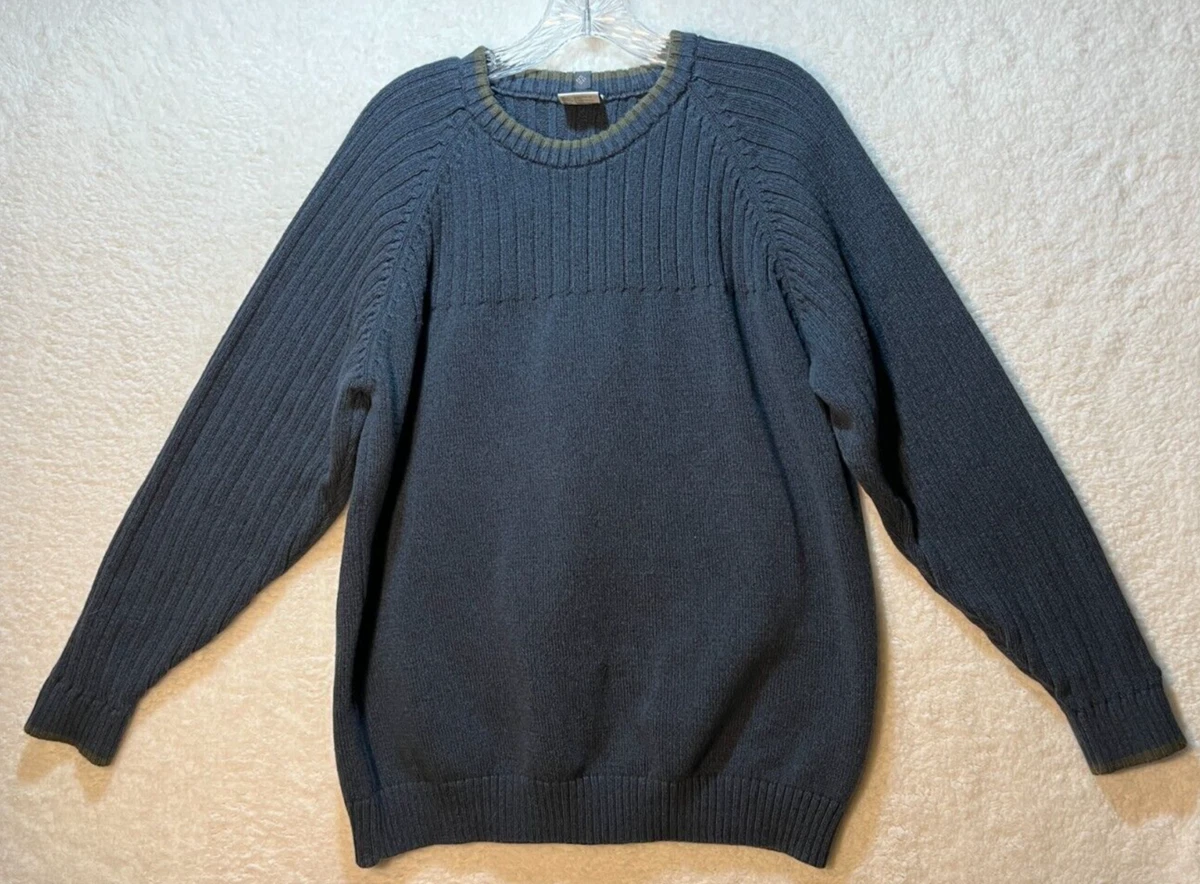 Columbia Knit Sweater Mens Extra Large 100 Cotton Crew Neck