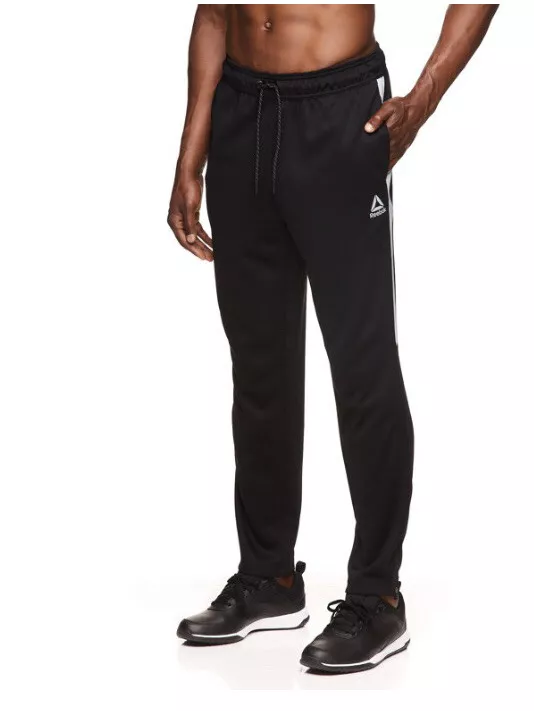 NWT Reebok Slim Athletic Fit Black Men s Jogger Sweatpants Size 2XL Zipper Legs