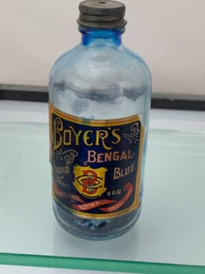 Boyer's 8 oz Bengal Blue Ink  Made in Philadelphia, USA (e867