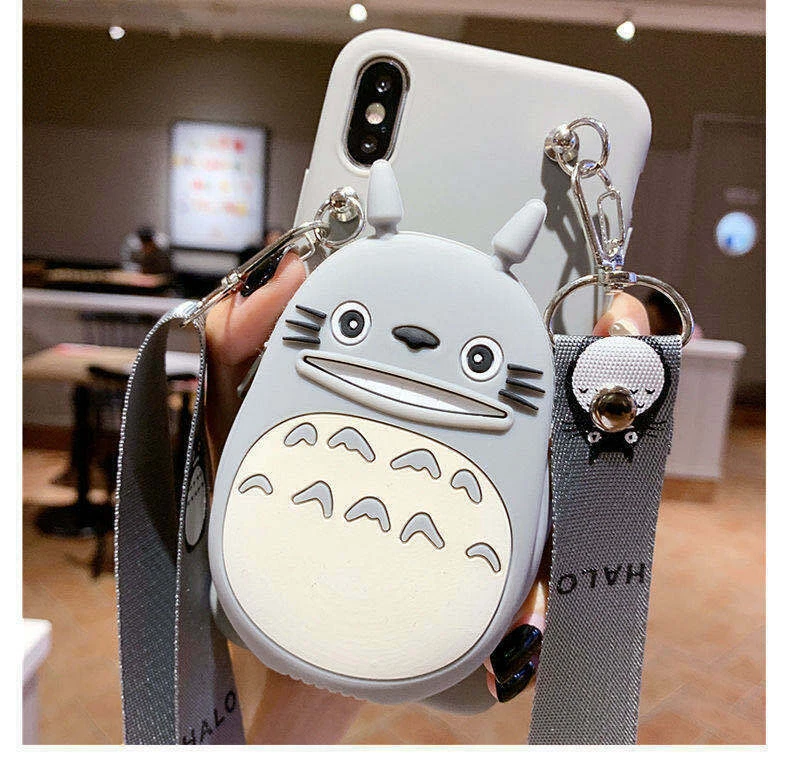 For iPhone 14 Pro Max Samsung 3D Cartoon cute Bear Wallet Purse Soft Phone Case