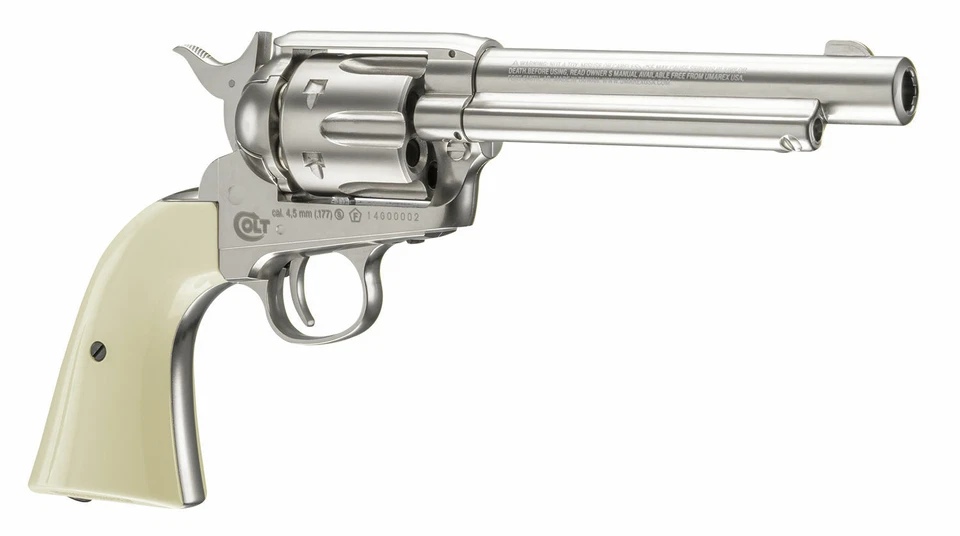 Umarex Colt SAA45 Peacemaker .177 BB Air Revolver w/ CO2 Tanks & 1500 Steel BBs - Image 4 of 4
