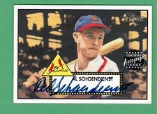 2001 TOPPS HERITAGE RED SCHOENDIENST AUTO REAL ONE CARDINALS