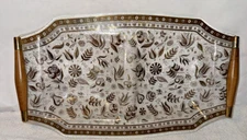 GEORGES BRIARD Persian Garden Handled Tray Divided Gold Mid Century Modern