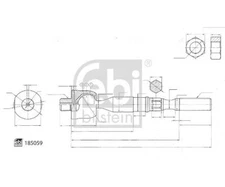 Axial Joint, Tie Rod Febi Bilstein 185059 for Nissan