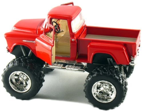 Camioneta pickup Chevy Stepside 1955 Big Foot Monster todo terreno Kinsmart ¡1:32 roja! 4x4 Foto 2 de 2