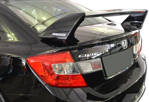 For 12-15 Honda Civic Sedan MUG-Style Matt Black Rear Tail Trunk Spoiler Wing