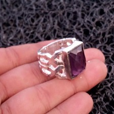 Purple Amethyst Ring 925 Sterling Silver Handmade Beautiful Men's Gift Ring B71