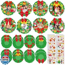 Dianelhall 24 Sets Christmas Picture Frame Craft Kit Xmas Wreath 