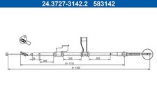 ATE Bremsseil Seilzug Feststellbremse 24.3727-3142.2 für HYUNDAI i10 1 PA 2 BA
