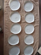 Crown Staffordshire White Shell/Gold Trim Snack Plate 8.5 inch Dessert Plate - C