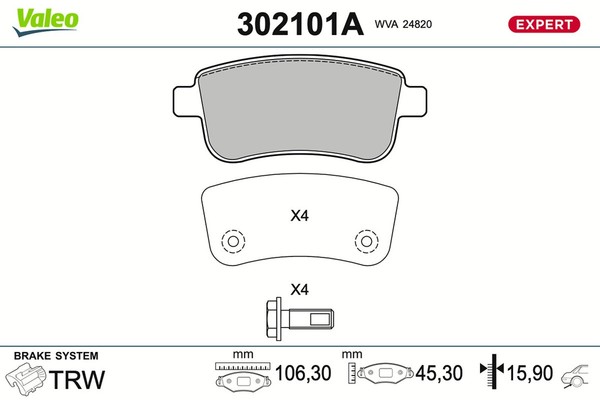 Valeo Bremsbelagsatz Scheibenbremse Expert 302101A FüR Renault Megane 3 BZ0 DZ0-image