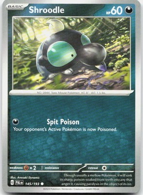 Shroodle 145/193 Common Paldea Evolved Pokemon Near Mint