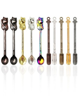 10 Pcs Mini Spoon Keychain, Metal Tiny Shovel Spoons for Home Kitchen Spices,...