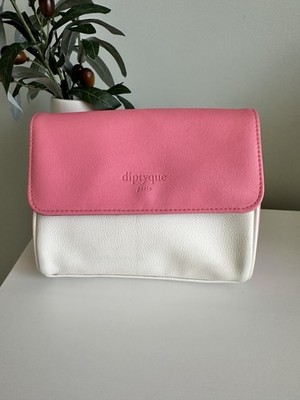 Diptyque x Qatar Airways Breast Cancer Awareness Makeup Bag Pink White Ribbon