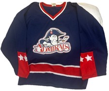 Vintage AK Brand Milwaukee Admirals #27 Hockey Jersey Size Large Blue IHL AHL