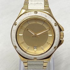Michael Kors Watch Women 40mm Gold Tone Leather Date MK-5332 New Battery 6.75"