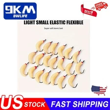 30Pcs Soft Worm Rubber Baits with Hook Breadworm bait  Fishing Gear Accessories 