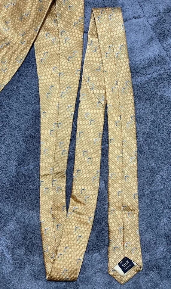 Corbata de cuello para hombre Nautica naranja geométrica seda 58"L 4"W Foto 4 de 4