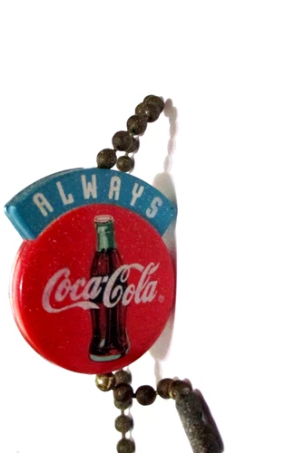 used vintage always Coca-Cola key chain on brass ball chain