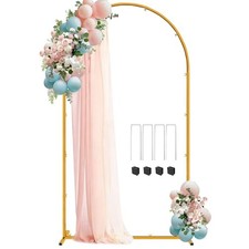 7.2 FT Wedding Arch Backdrop Stand, Gold Metal Arch Backdrop 7.2 x 4 FT HxW