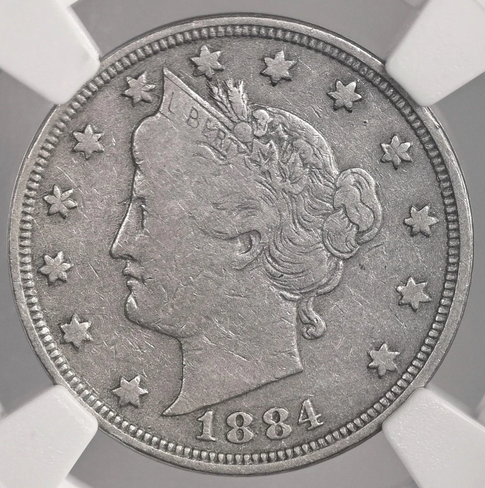 1884  5C  LIBERTY V NICKEL   NGC F12    #8404747-018 - Image 2 of 4