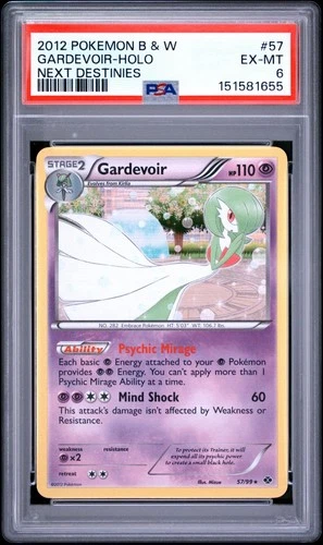 2012 Pokemon B&W Next Destinies 57/99 Gardevoir Holo Rare PSA 6 EX Vintage Card