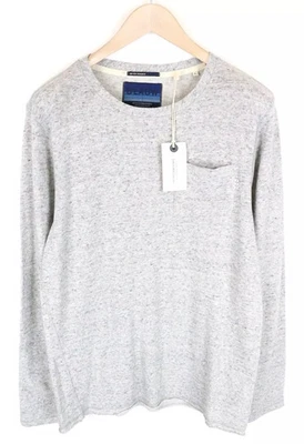 Scotch & Soda Ams Blauw Hommes Sweat L Gris Coton Mélange à Poches Long Manche - Photo 1/4