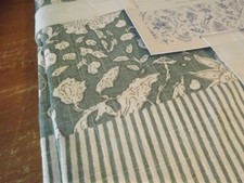 TaBLeCLoTH NEW Larkspur Living RECT 60X84" SAGE GREEN FLORAL  STRIPES NIP