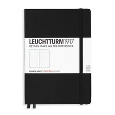 Leuchtturm1917 Medium A5 Dotted Hardcover Notebook (Black) - 249 Numbered Pages