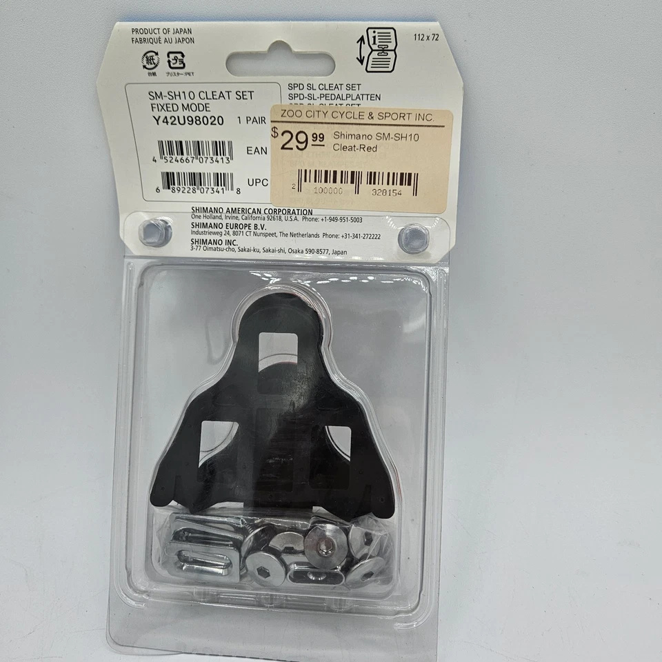 Nuevo - Juego de botines Shimano SM-SH10 SPD-SL modo fijo - negro/rojo, Y42U98020, Japón Foto 2 de 2