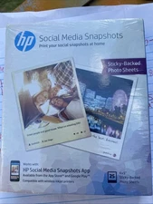 HP Social Media Snapshots 4" x 5" Photo Paper Sheets 25 Count. NEW Sealed