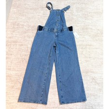 Isabel Maternity Womens 10 29  Blue Denim Jean Wide Leg Overall Medium Wash New
