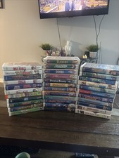 Vintage Lot Of 34 Walt Disney VHS Tapes Clamshell Children  s Movies Scooby ET